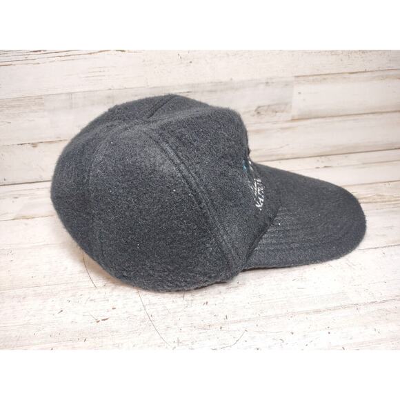 Vintage Yellowstone National Park Snowflake Black Fleece Fahrenheit Hat Cap - Picture 2 of 9